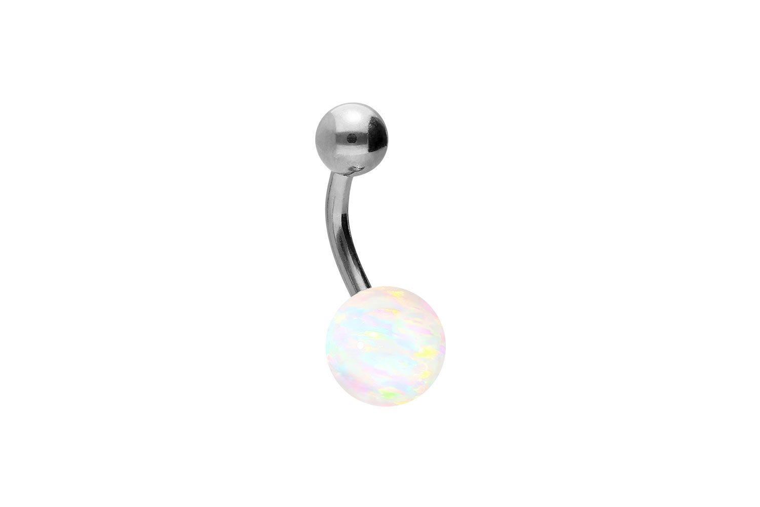 Titan Bananabell Piercing SYNTHETISCHER OPAL + TITAN-KUGEL